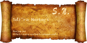 Sára Norbert névjegykártya