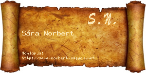 Sára Norbert névjegykártya