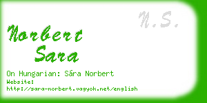 norbert sara business card