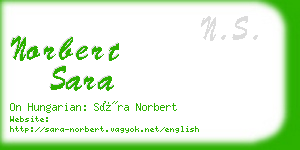 norbert sara business card